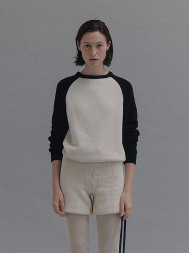 Raglan Wool Sweater - White/Navy - NOTHING WRITTEN - Modalova