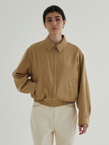 Soft Cotton Collar Blouson - Beige - STEP AROUND - Modalova