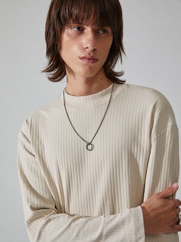 Loose Fit Ribbed Mock Neck Sweater - WEST GRAND BOULEVARD - Modalova