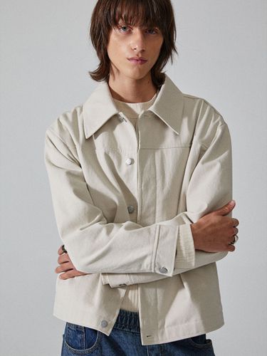 Hidden Button Soft Cotton Trucker Jacket - WEST GRAND BOULEVARD - Modalova