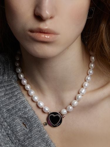 Cupid Heart Pearl Necklace_Silver - viollina - Modalova