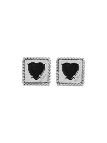 Square Heart Earrings_Silver - viollina - Modalova