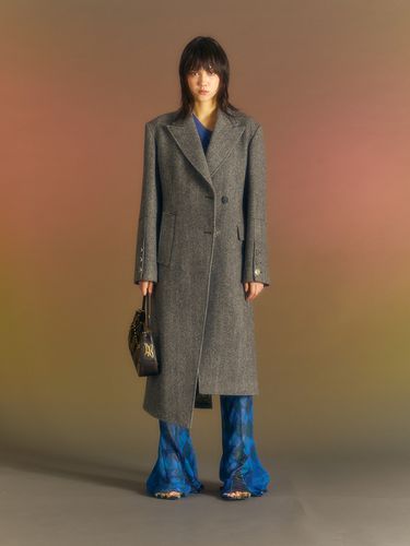 Enya Herringbone Asymmetric Coat_Grey - ADSB ANDERSSON BELL for WOMEN - Modalova