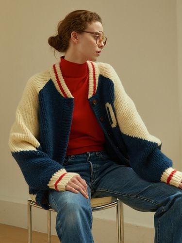 Varsity Alpaca Knit Cardigan () - GREENBUTTER - Modalova