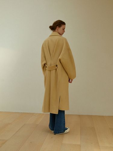 Handmade Belted Slit Wool Coat () - GREENBUTTER - Modalova