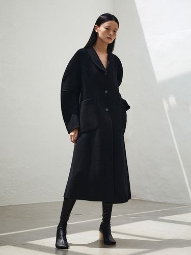 Handmade Herringbone Round Wool Long Coat () - GREENBUTTER - Modalova