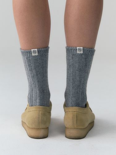 Cashmere Blend Ribbed Socks_Gray - DEPOUND - Modalova