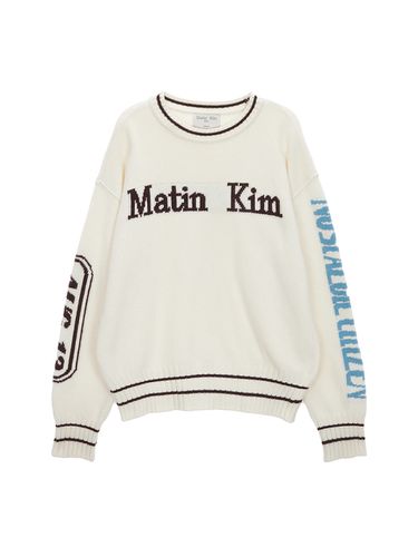 Sleveve Lettering Knit - Matin Kim - Modalova