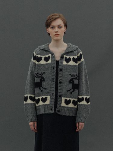 Love Wool Cardigan_Gray - peces - Modalova