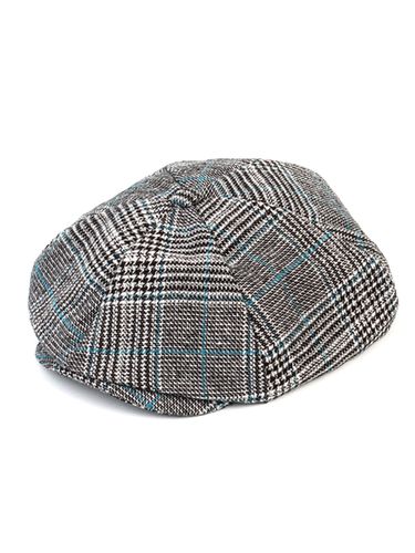 Glen Plaid Wool Newsboy Cap - Black - Universal chemistry - Modalova