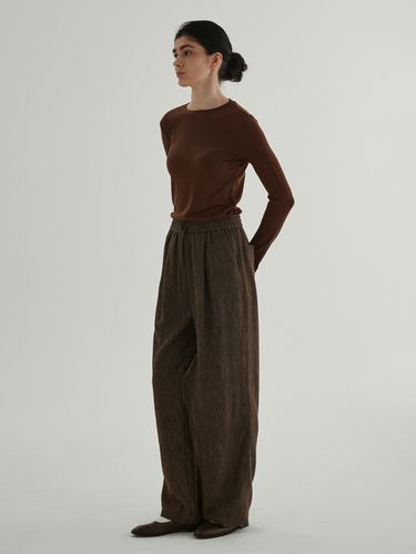 Graphic Banding Pants _ Brown - STEP AROUND - Modalova