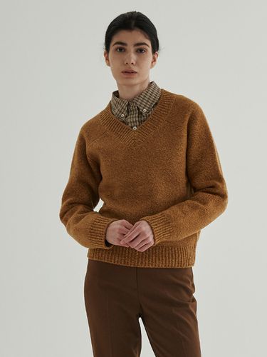 Mixed Yarn Cashmere V-Neck Knit _ - STEP AROUND - Modalova