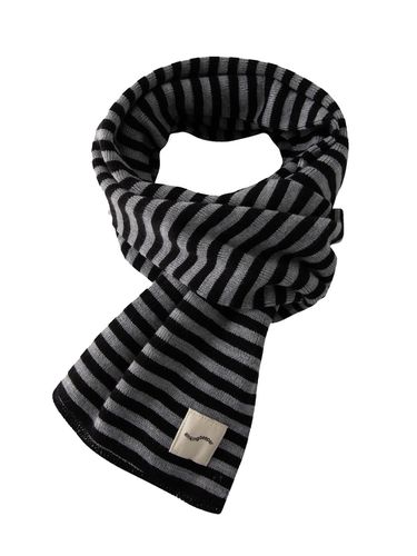 Stripe Jacquard Scarf_Black - sinkingdeeper - Modalova