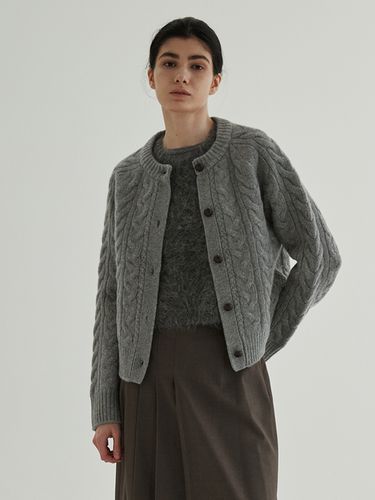 Cashmere Grandma Cardigan _ Gray - STEP AROUND - Modalova