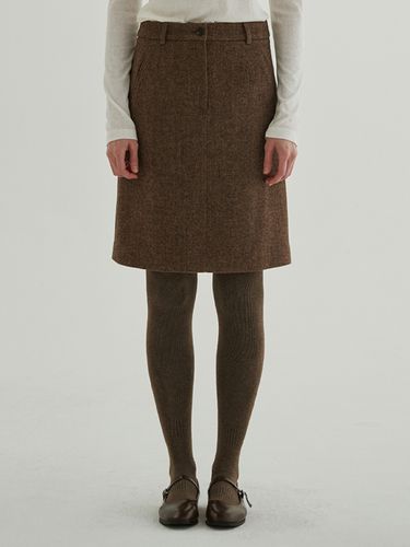 Wool blended Mid Skirt _ - STEP AROUND - Modalova