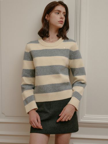 Chana Stripe Wool Knit Top - LOOKAST - Modalova