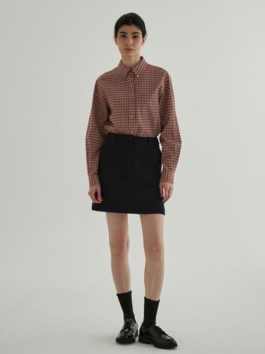 Wool Twill Mini-Skirt _ Navy - STEP AROUND - Modalova