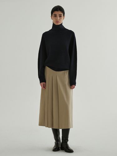 Pleats Detailed A_Line Wool Skirt _ - STEP AROUND - Modalova