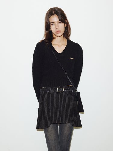 Stripe Mini Skirt_Black - THINK PLANT - Modalova