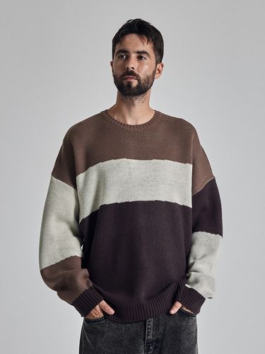 Colorblock Oversized Pullover Knit Sweater - OTHERFITS - Modalova