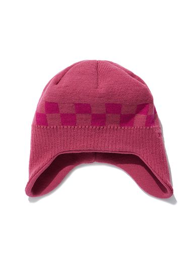 Checker Board Earflap Beanie_Pink - OPEN YY - Modalova