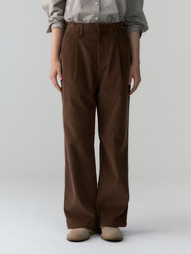 Corduroy Wide Pants - Brown - DEPOUND - Modalova