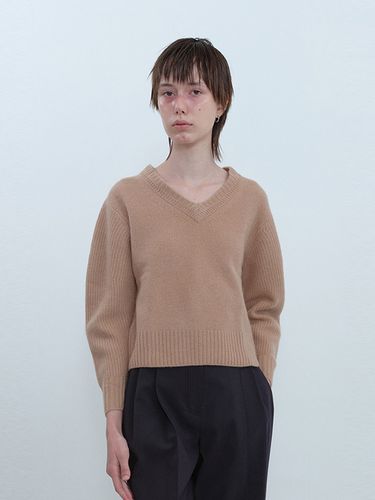 V Neck Sweater - Beige - ahwe - Modalova