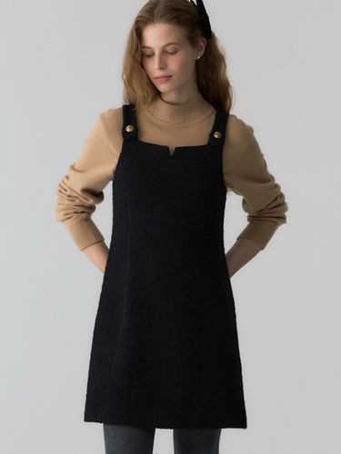 Button Sleeveless Dress - Black - DEPOUND - Modalova