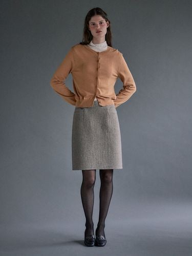 Herringbone Midi Skirt - LOEUVRE - Modalova