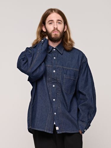 Washing Denim Shirt Jacket _ Blue - CARGOBROS - Modalova