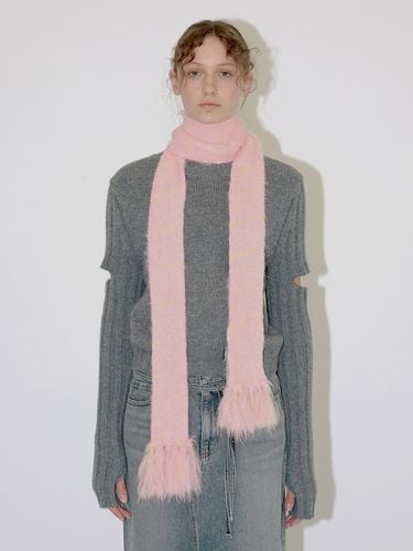 Mohair Knit Scarf - DIAGONAL - Modalova