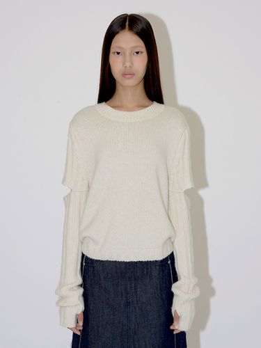 Cutting Sleeve Knit Top - DIAGONAL - Modalova