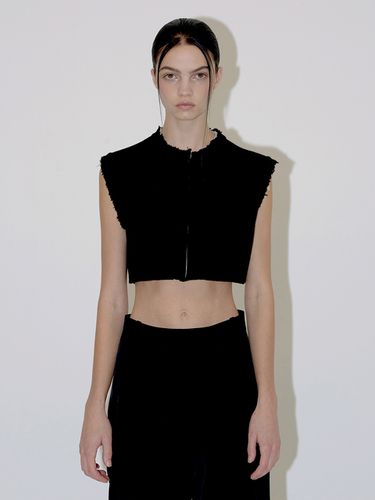 DamagedCropped Vest _ Black - DIAGONAL - Modalova