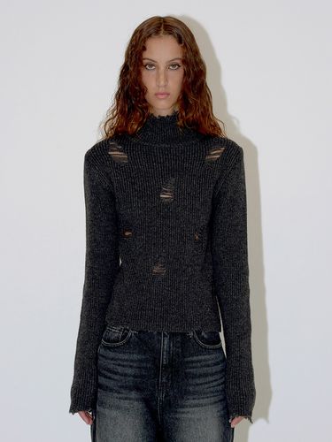 Damaged Turtleneck Sweater _ - DIAGONAL - Modalova