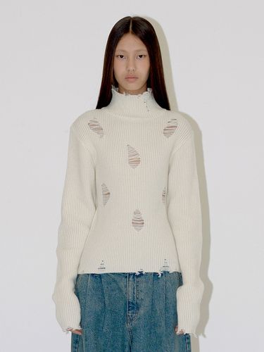 Damaged Turtleneck Sweater - DIAGONAL - Modalova