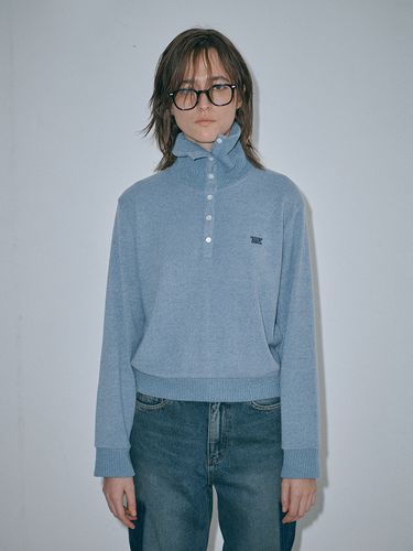 Button Turtleneck T-shirt_Sky Blue - MARGESHERWOOD - Modalova