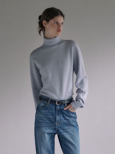 Cashmere Blend Whole Garment Turtleneck - LOEUVRE - Modalova