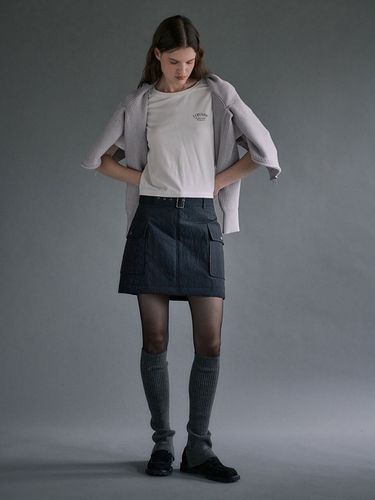 Belted Puffer Mini Skirt - LOEUVRE - Modalova