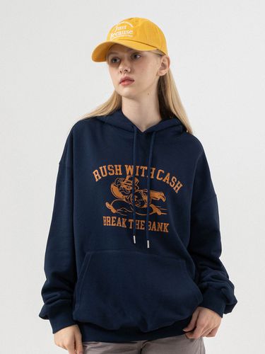 Rush With Cash Hoodie - Navy - POLYGRAM - Modalova