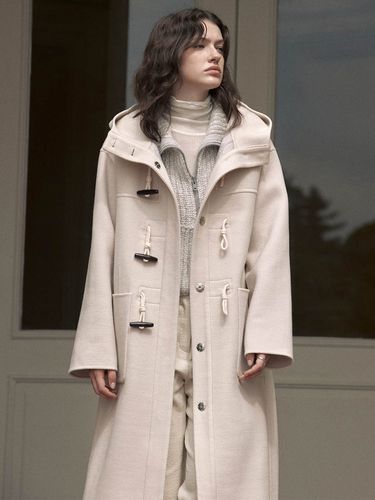 Handmade Duffle Coat - Light Beige - LOEUVRE - Modalova