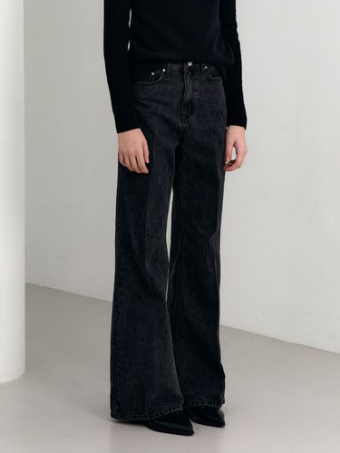 Ayla Wide Denim Pants_Black - OVEOF - Modalova