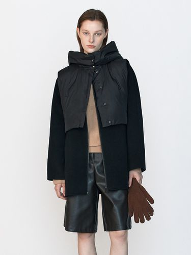 Detachable Hood Down Vest and Cashmere Blend Coat - JOY GRYSON - Modalova