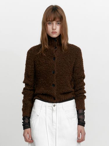 Alpaca Fur Cardigan, Brown - STUDIO TABLE - Modalova