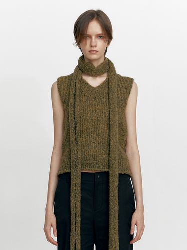 Bokashi Knit Vest, Khaki - STUDIO TABLE - Modalova