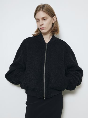 Wool Blouson Bomber Jacket - Black - REFINED902 - Modalova