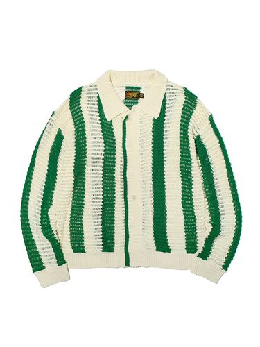 Stripe Netted Cotton Cardigan _ - OGARP - Modalova