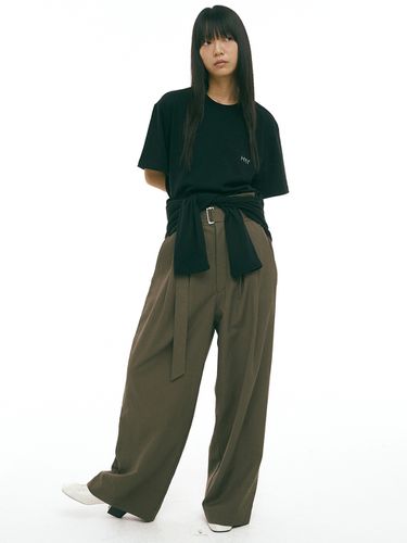 Two Belt Loop High Waist Wide Leg Pants - 2colors - HYIIⁿ - Modalova