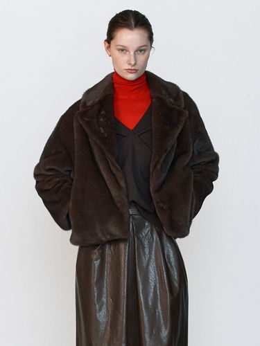 Faux Eco Fur Jacket_Brown - JOY GRYSON - Modalova