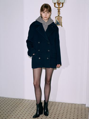 Winos Double Coat_Navy - ANGELO BIANCO - Modalova