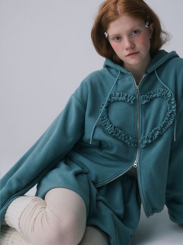 Frill Heart Hoodie _ Blue - FUNFROMFUN - Modalova